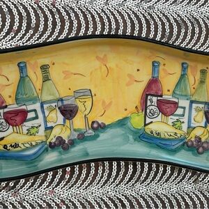 Vibrant Wine-Themed Serving Platter